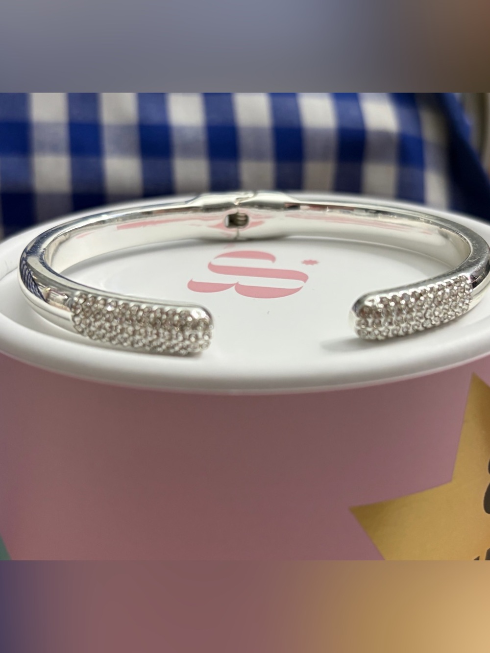 Bomb Party Silver Plated pave Open Cuff Bracelet - Silver